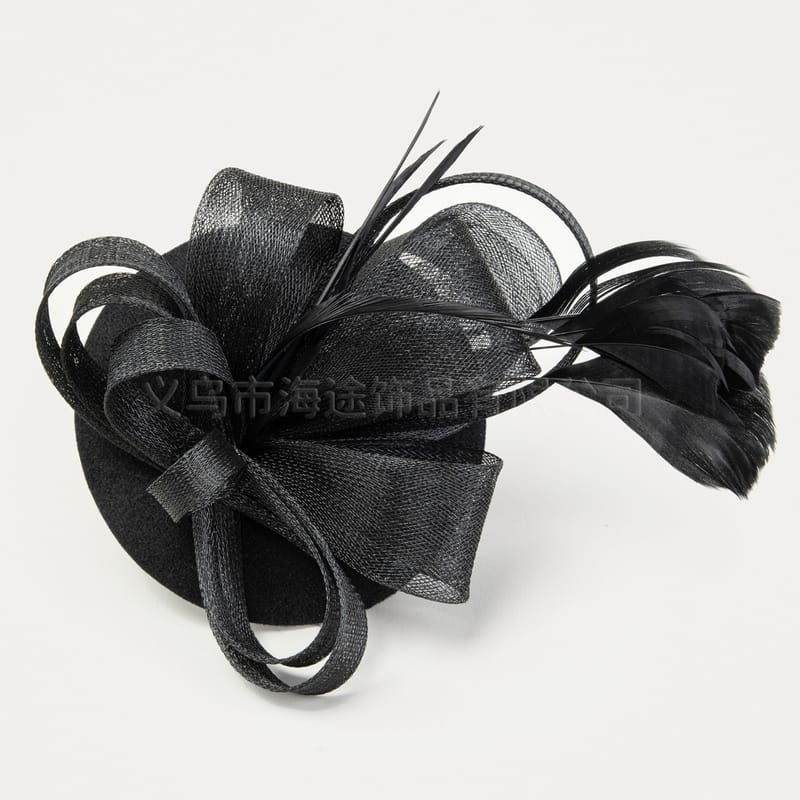Noble Luxury Segment Elegant Retro Palace Black Dinner Bridal Hat Jewelry Ball Hairpin Jewelry