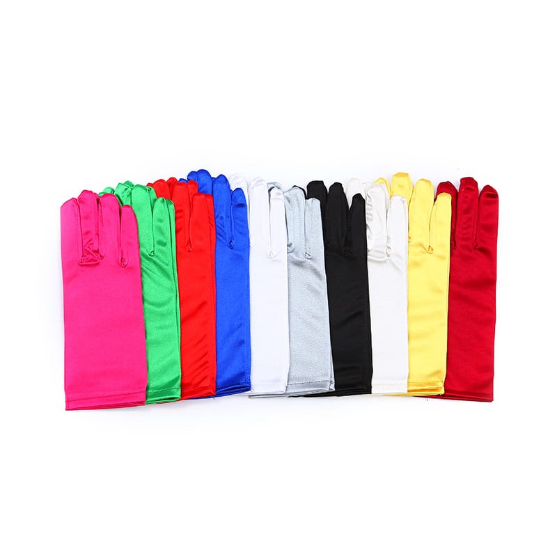 TikTok Same Style Bridal Ball Gloves Wedding Party Banquet White Yarn Long Satin Wedding Dress Street Stall Gloves