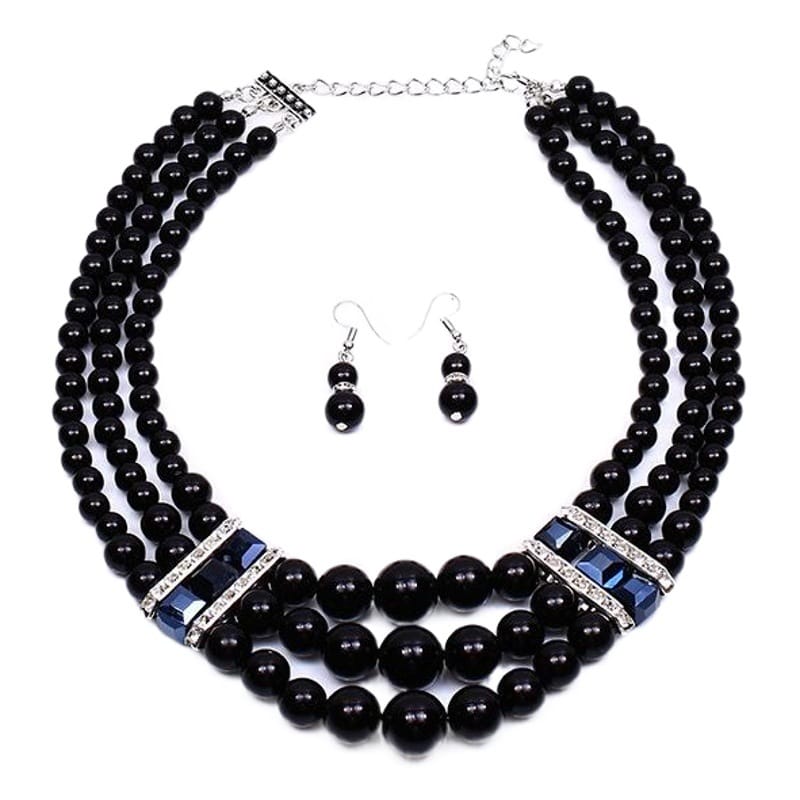 Internet Celebrant Popular Fashion Bride Imitation Pearl Necklace Earrings Set Women's All-match Decorative Stall Night Market Headwear Wholesale
