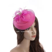 Summer European and American Outdoor Women's Hat Western Style Mesh Banquet Bridal Topper Bow Feather Headwear