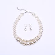Internet Celebrant Popular Fashion Bride Imitation Pearl Necklace Earrings Set Women's All-match Decorative Stall Night Market Headwear Wholesale