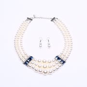 Internet Celebrant Popular Fashion Bride Imitation Pearl Necklace Earrings Set Women's All-match Decorative Stall Night Market Headwear Wholesale