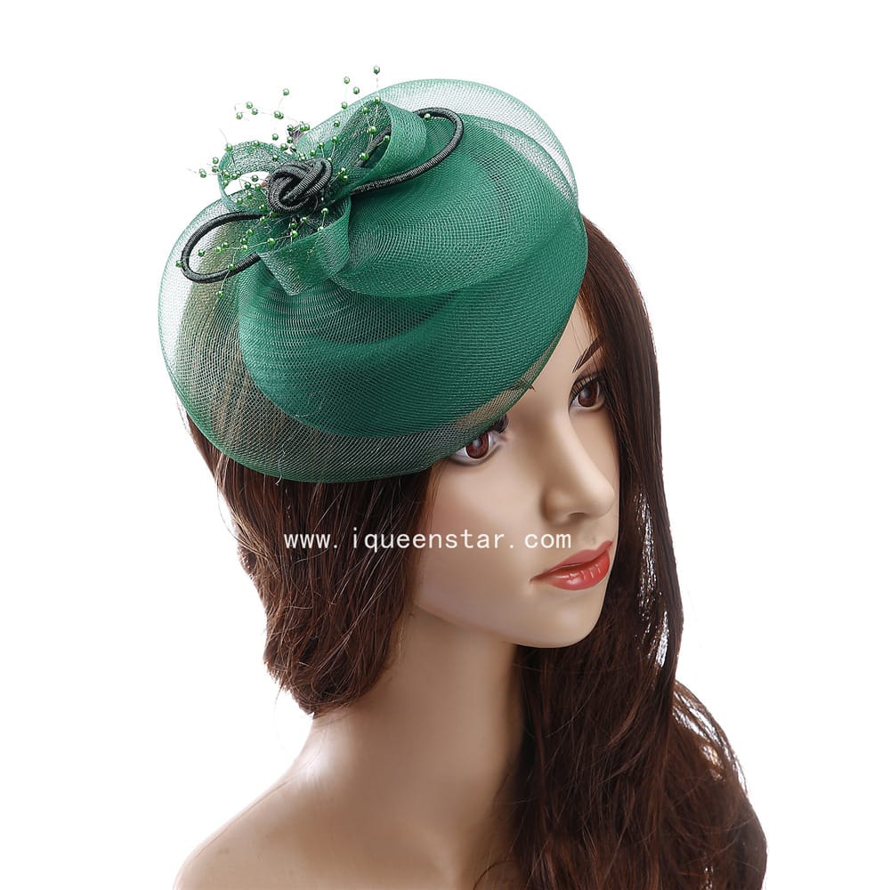 Summer European and American Outdoor Women's Hat Western Style Mesh Banquet Bridal Topper Bow Feather Headwear