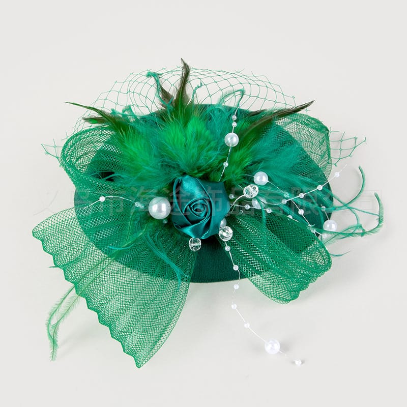 Vintage top hat feather hairpin mesh headwear headband small top hat bridal hair accessories hat dinner ball hat