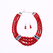 Internet Celebrant Popular Fashion Bride Imitation Pearl Necklace Earrings Set Women's All-match Decorative Stall Night Market Headwear Wholesale