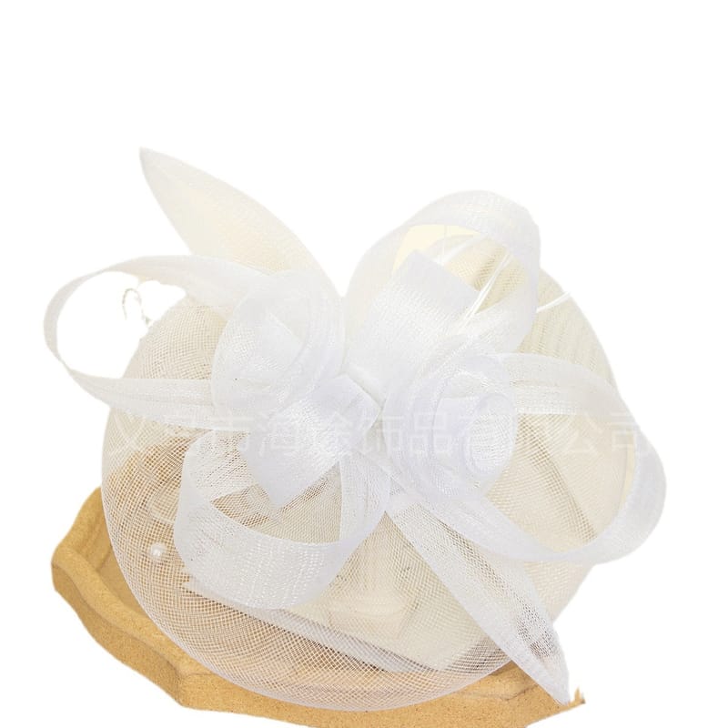 Retro court socialite style stage banquet mesh feather headdress ins feather all-match gauze hat bridal top hat
