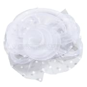 European and American popular white polka dot yarn trumpet flower bowler hat female dance dinner elegant hair accessories small bowler hat female
