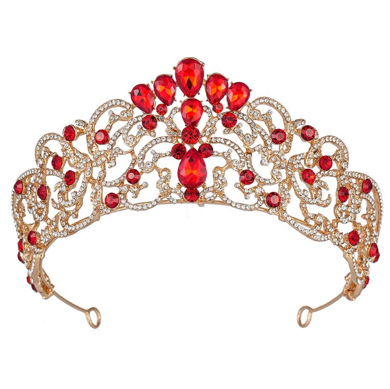 Cross-border beauty pageant crown bride crown high-end alloy colored crown
