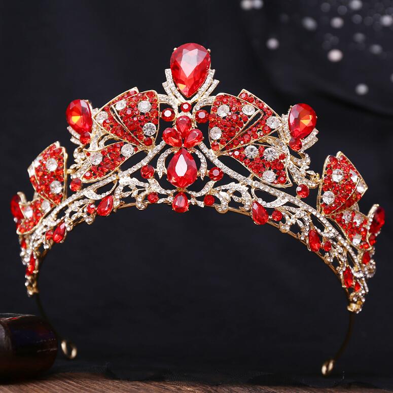 Factory wholesale new crystal bowknot tiara for brides as wedding and birthday hair accessories 