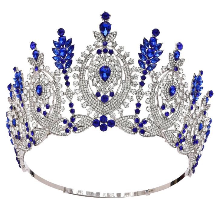 Baroque beauty pageant crown cross-border bride tiara stage show crown with adjustable band