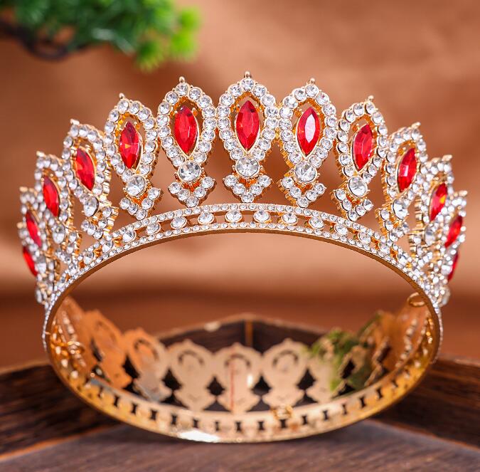  Baroque alloy colored rhinestone round girl crown headpiece bridal accessory alloy hairband