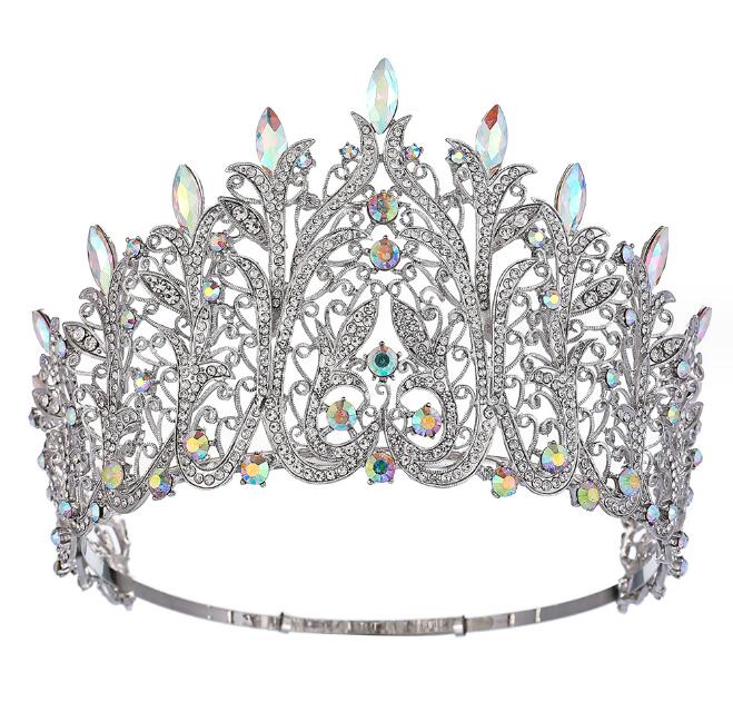 New European and American bride crown hair accessories beauty pageant crown Baroque-style crown High-end full crown