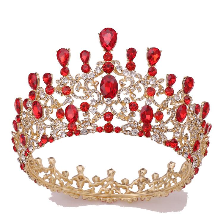 European-style wedding bridal headpiece crystal wedding crown round entire circle alloy baroque tiara