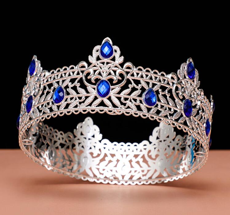 Men's golden king crown headpiece birthday crown for adults Halloween stage costume round crowns