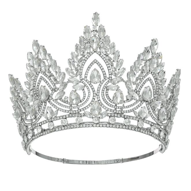 Cross-border bride crown luxury beauty pageant champion crown adjustable wholesale crystal tiara