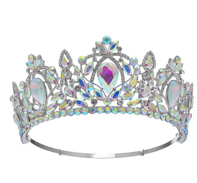Cross-border bride crown hair accessory beauty pageant crown baroque-style crown of high-end large size full crown