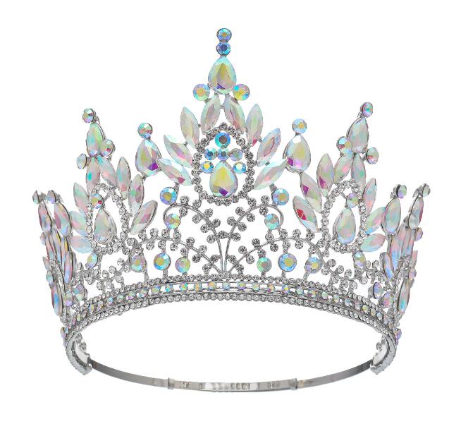 Cross-border bride crown hair accessories beauty pageant and show crown baroque style fashion round crown