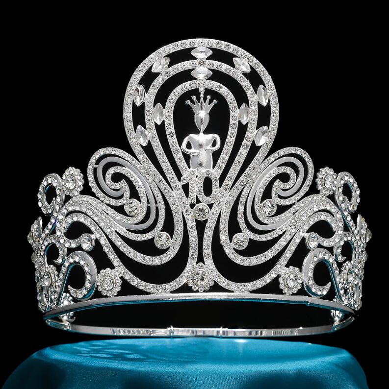 Birthday performance hair accessory crystal crown headpiece princess flower girl tiara