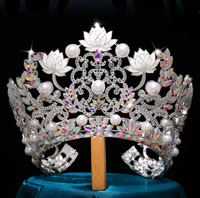 European and American tiara bridal wedding dress headpiece flower crown beauty pageant hair comb headwear