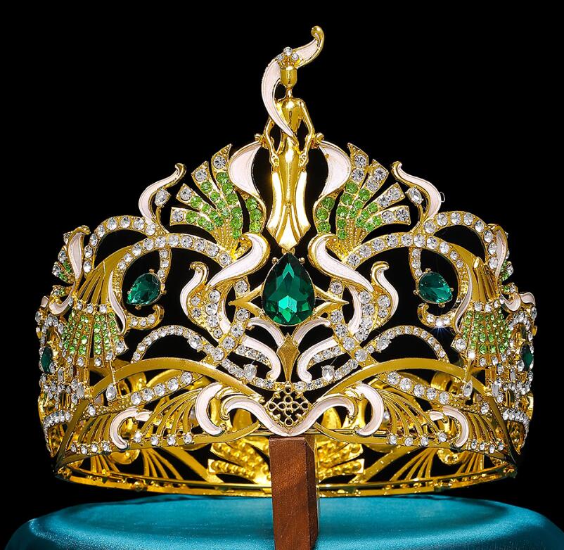 Oversized beauty pageant concept crystal crown baroque World Miss crown high-end full crown 