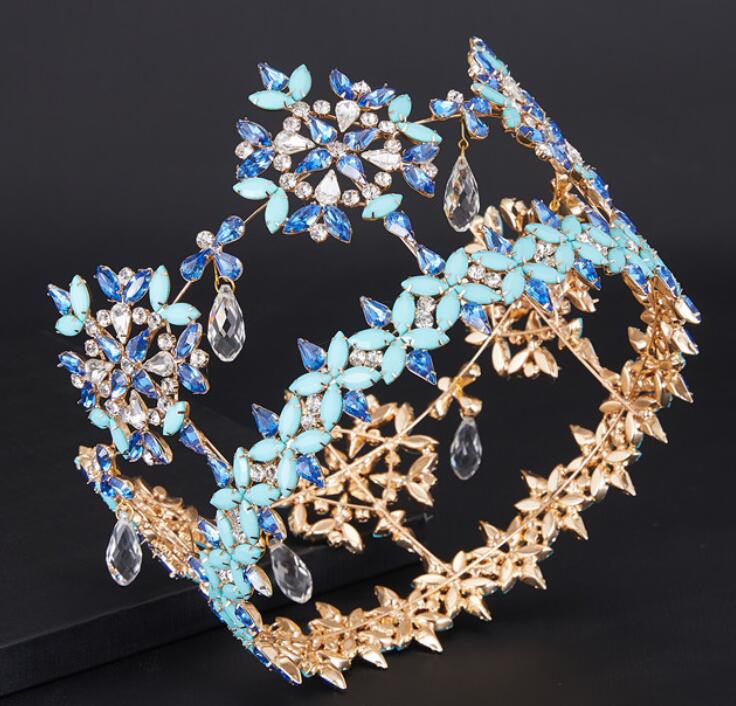 Baroque beauty pageant champion crown from Europe and America wholesale crystal round crown