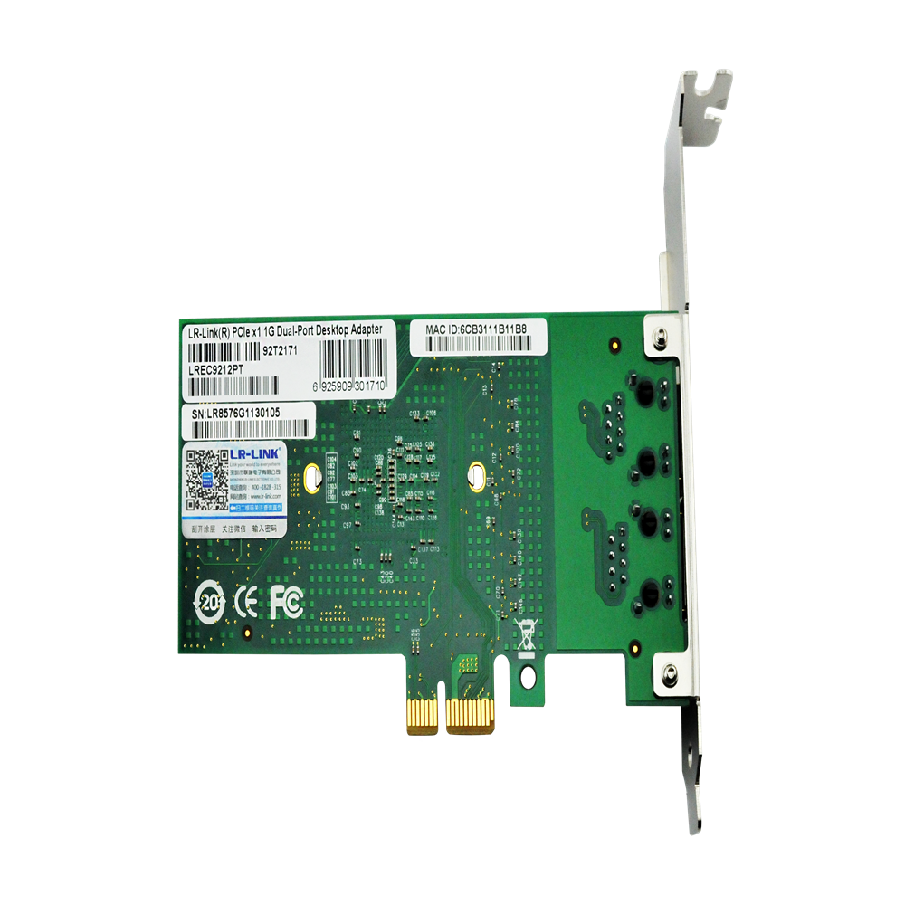 LREC9212PT PCle X1 1G 1 Port Ethernet Adapter Gigabit Copper Network ...
