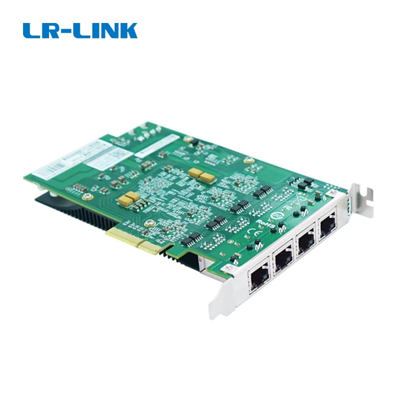 LR-LINK LRES2039PT-POE PCIe X4 Quad 4*RJ45 Port Copper GigE PoE+ Frame Grabber for Machine Vision Ethernet Network Card Adapter