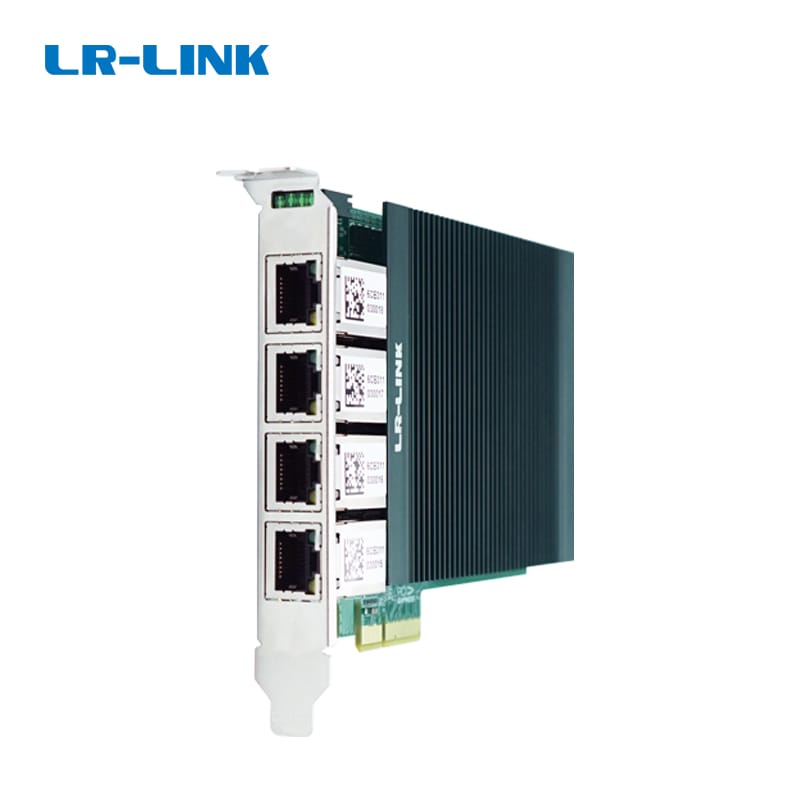 LR-LINK LRES2039PT-POE PCIe X4 Quad 4*RJ45 Port Copper GigE PoE+ Frame Grabber for Machine Vision Ethernet Network Card Adapter