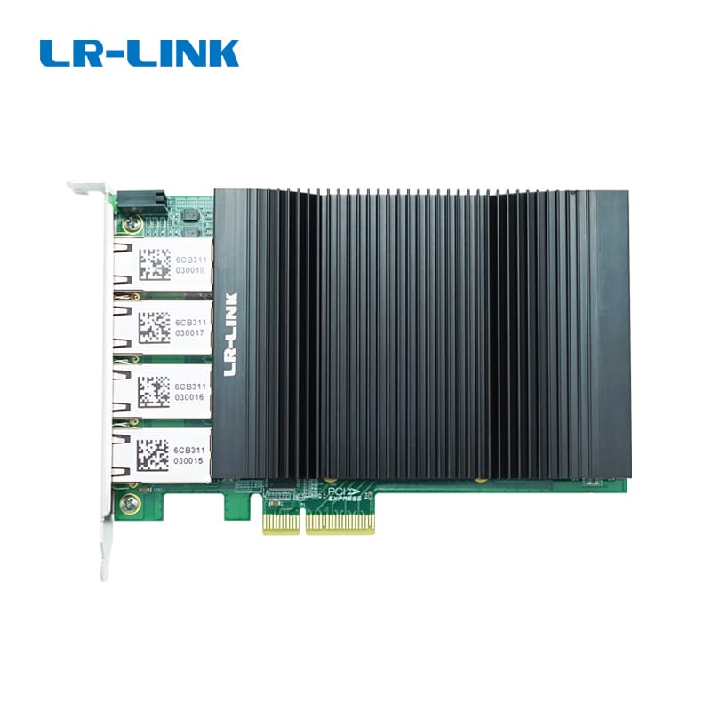 LR-LINK LRES2039PT-POE PCIe X4 Quad 4*RJ45 Port Copper GigE PoE+ Frame Grabber for Machine Vision Ethernet Network Card Adapter