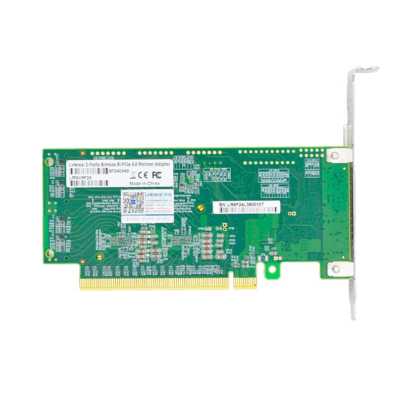 Linkreal LRNV9F24 PCIe 4.0 X16 to TwoSlimSAS SFF-8654 8i Retimer Adapter Card
