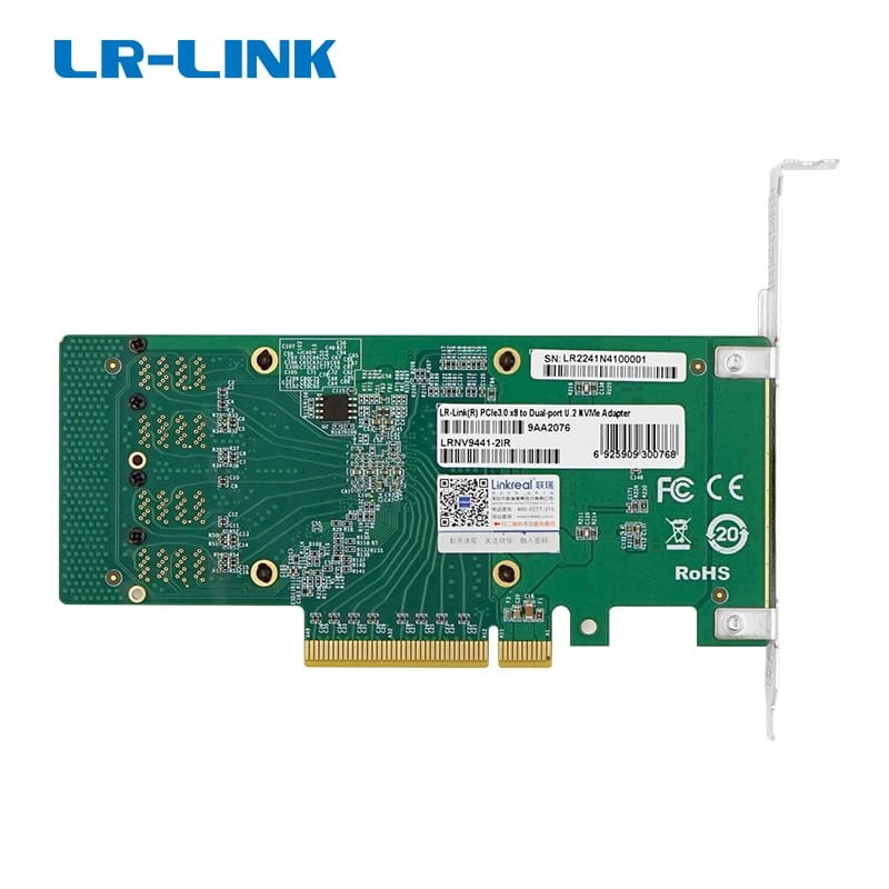 PCIe3.0 X8 to Dual-port U.2 NVMe RAID Card(Marvell 88NR2241 Based)