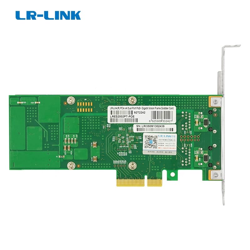 LR-LINK LRES2002PT-PoE PCIe X4 Dual-port 802.3at PoE+ Gigabit Vision Frame Grabber Card