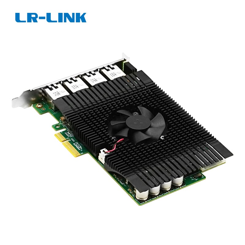 LR-LINK PCIe 3.0 X4 Quad-port 5G POE+ Vision Framer Grabber Card Marvell AQC111C Machine Vision