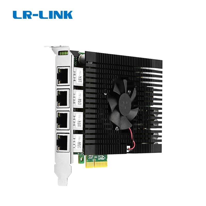 LR-LINK PCIe 3.0 X4 Quad-port 5G POE+ Vision Framer Grabber Card Marvell AQC111C Machine Vision
