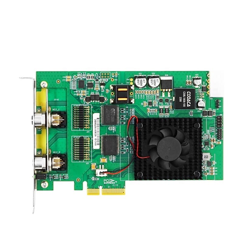 LR-LINK LRES4013MT-POE  PCIe X4 Dual-port 10G PoE+ M12 Gigabit Vision Frame Grabber Card