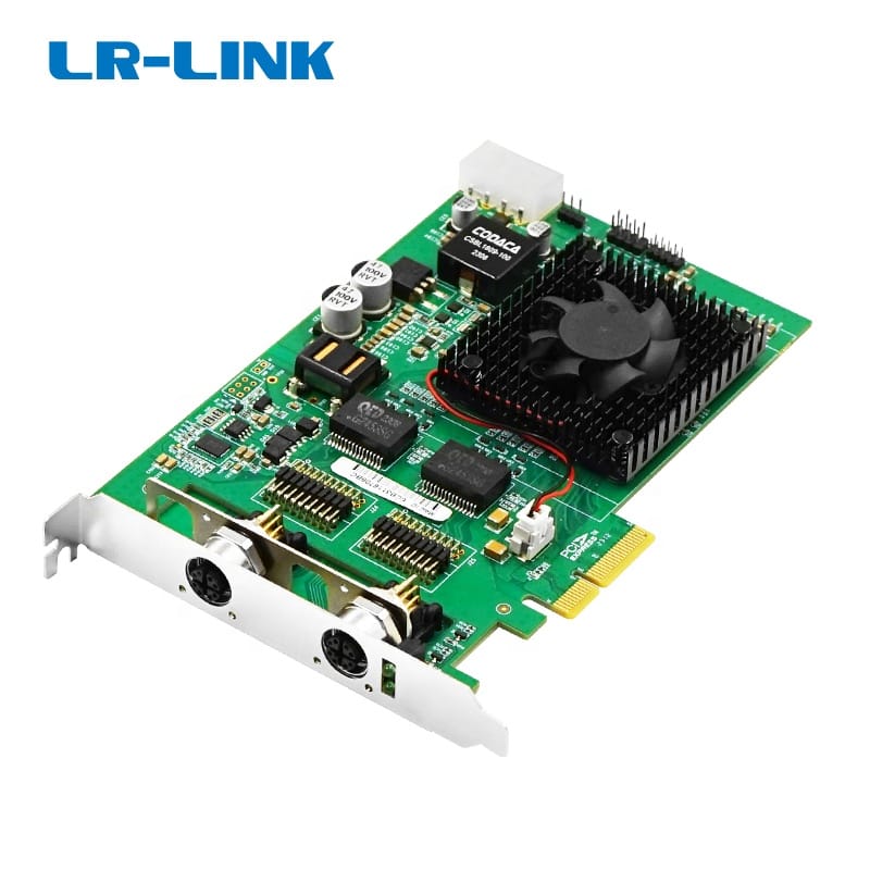 LR-LINK LRES4013MT-POE  PCIe X4 Dual-port 10G PoE+ M12 Gigabit Vision Frame Grabber Card