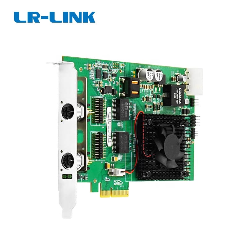 LR-LINK LRES4013MT-POE  PCIe X4 Dual-port 10G PoE+ M12 Gigabit Vision Frame Grabber Card