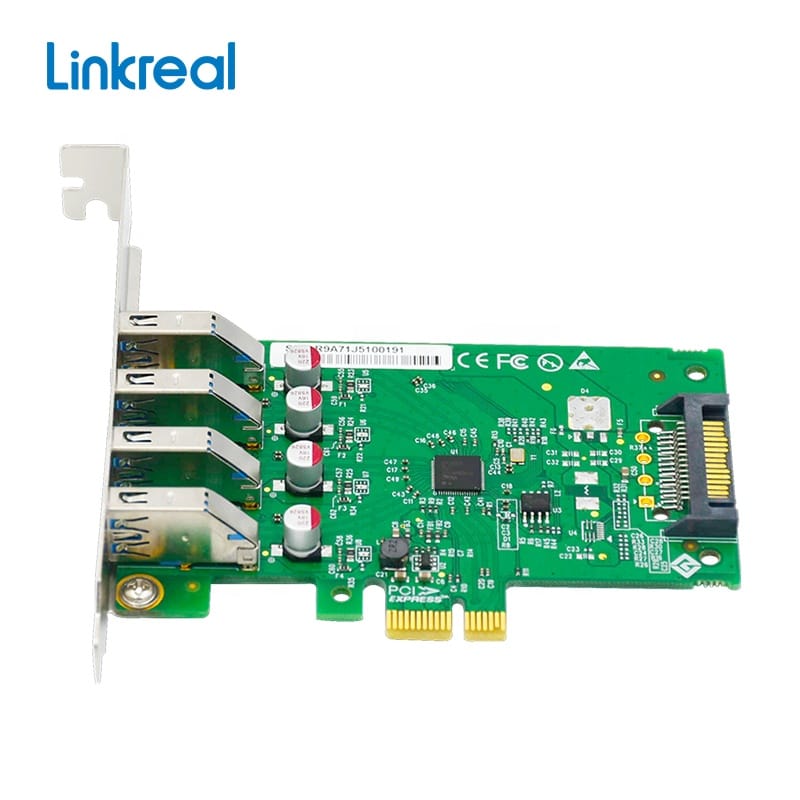 Linkreal LRSU9A71-4A 4 Port PCIe X1 USB3.0 5Gb Adapter