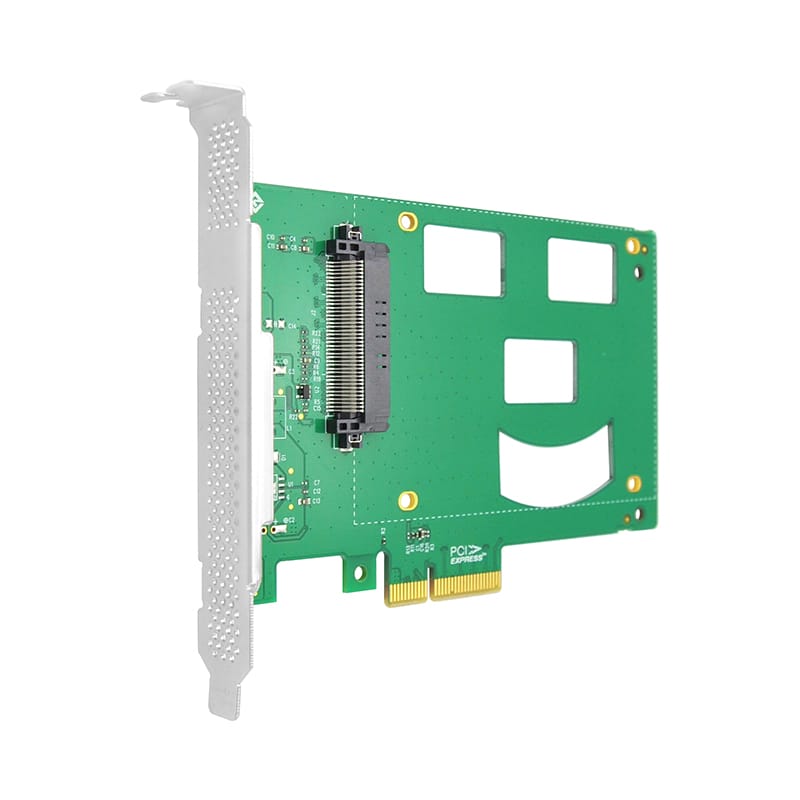 Four-Lane PCIe NVMe SSD Adapter Card with U.2  SFF-8639 Interface