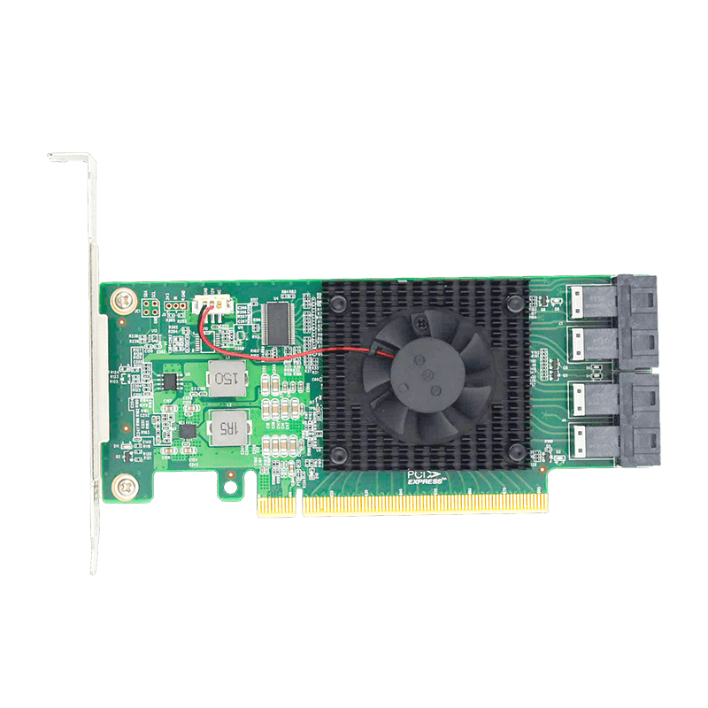 PCIe 3.0 X16 to 4 Port SFF-8643 U.2 NVMe SSD Adapter