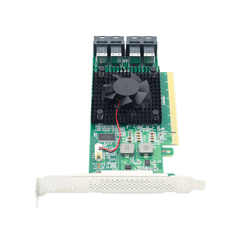PCIe 3.0 X16 to 4 Port SFF-8643 U.2 NVMe SSD Adapter