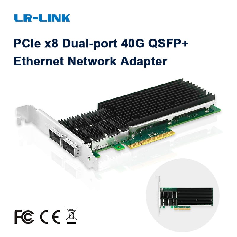 LREC9902BF-2QSFP+  Dual Port 40 Gigabit Ethernet  Fiber Card XL710BM2 Chip