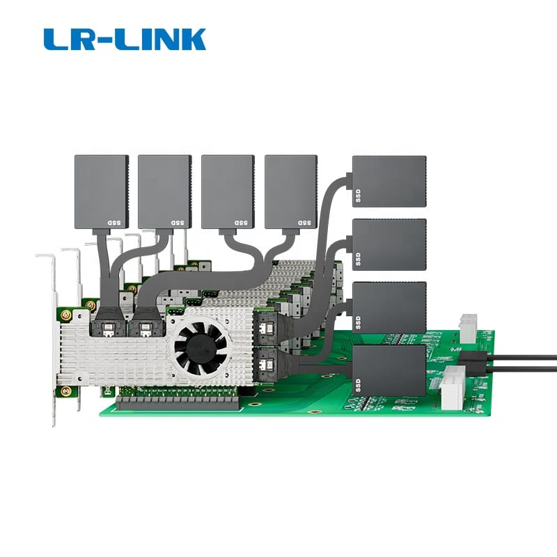 LRNV9F48 PCIe X16 4-port NVMe Switch Adapter Storage Expansion Card NVMe 8*SSD N.2 or 8*GPU