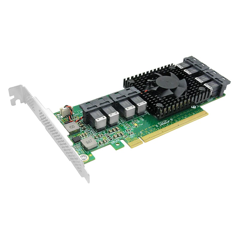 PCIe 3.0 X16 to 8-Port SFF-8643 NVMe Adapter Card