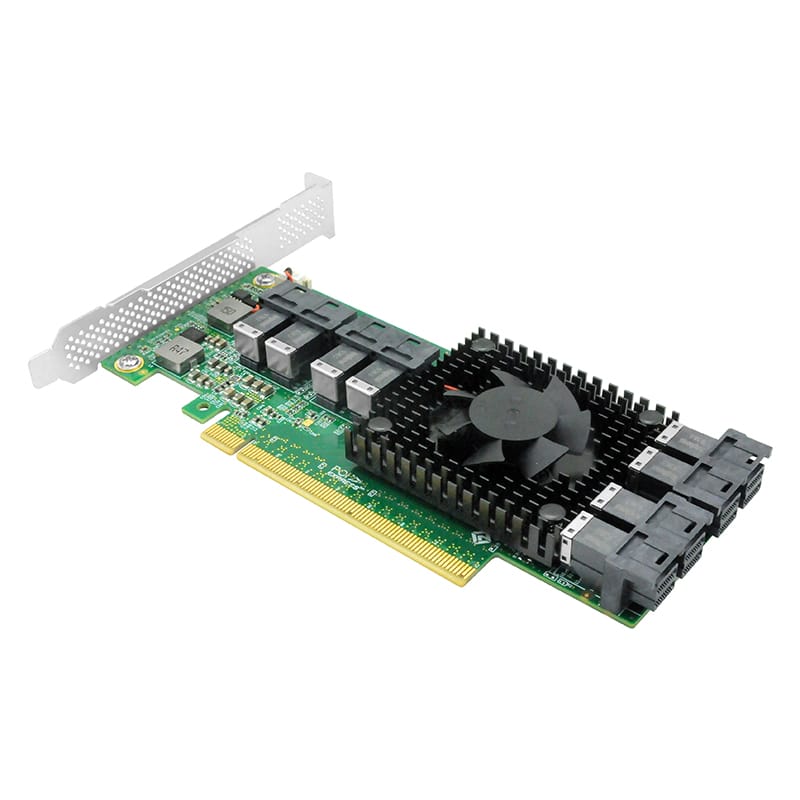 PCIe 3.0 X16 to 8-Port SFF-8643 NVMe Adapter Card