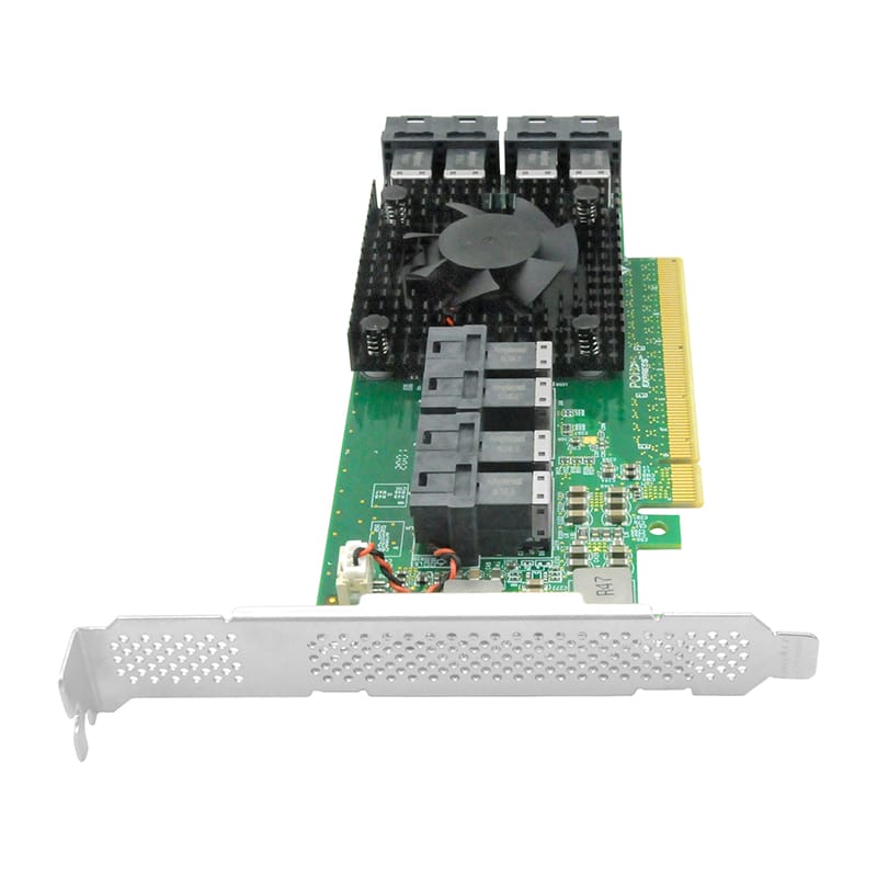 PCIe 3.0 X16 to 8-Port SFF-8643 NVMe Adapter Card