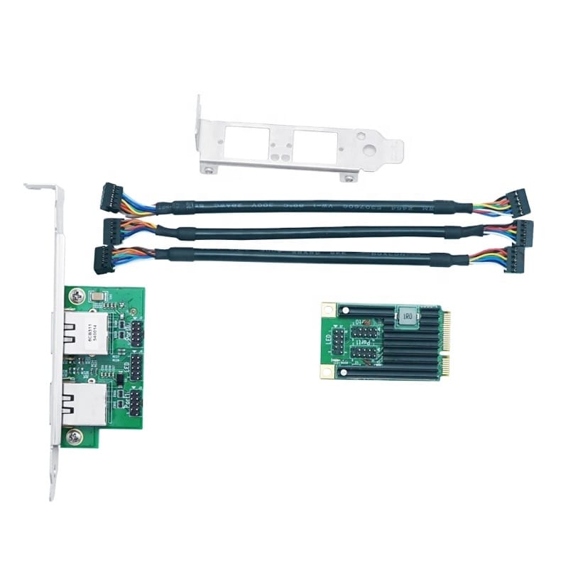 LRES2217PT Mini PCIe Dual-port Gigabit 1G Network Cards RJ45 Lan M.2 Ethernet Network Card Adapter
