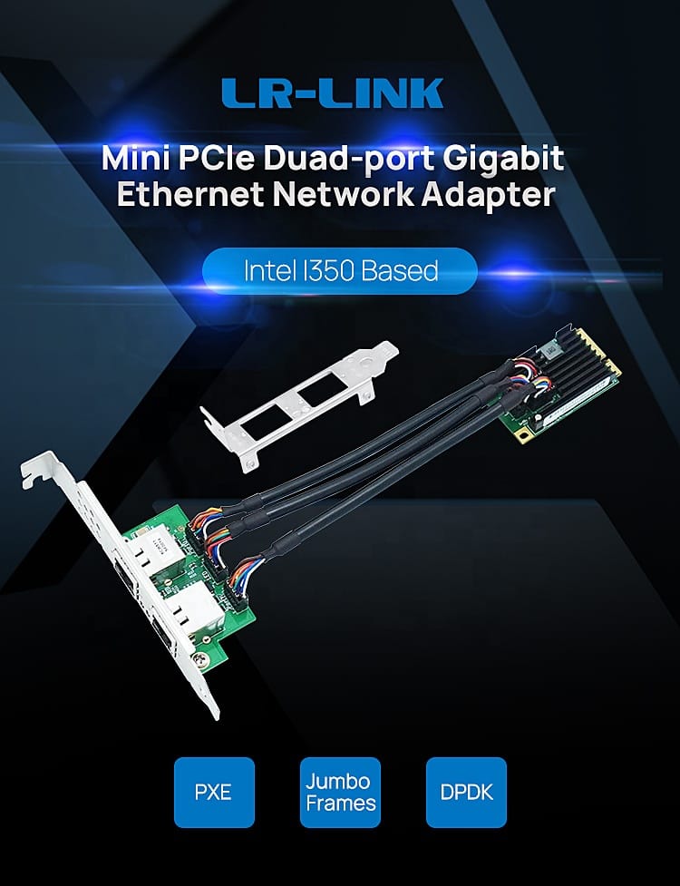LRES2217PT Mini PCIe Dual-port Gigabit 1G Network Cards RJ45 Lan M.2 Ethernet Network Card Adapter
