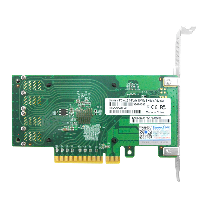 LRNV9347L-4I PCIe 3.0 X 8 to 4 Port SFF-8643 NVMe Switch Adapter PLX ...