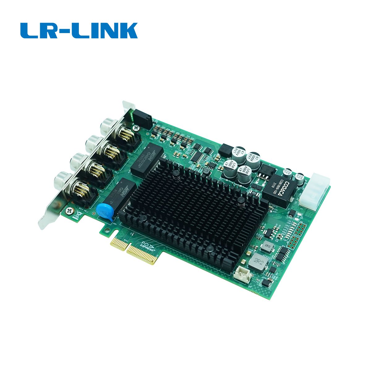 LR-LINK LRES4006MT-PoE PCIe X4 Quad Port 4*RJ45 Gigabit M12 Connector X-Code PoE+ Frame Grabber Card